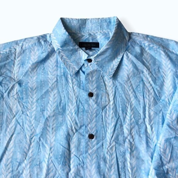 Saks Fifth Avenue Graphic Lightweight Cotton Shirt Button Front XL New - Picture 4 of 10